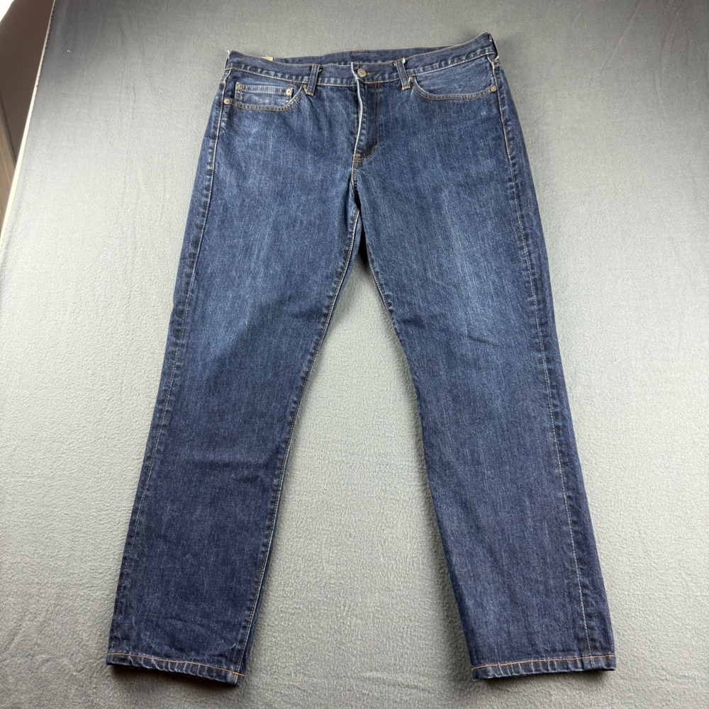 JCrew 770 Jeans Men's 35x32 (Fits 37x29) Blue Kaihara Japanese Straight Fit Dark